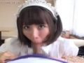 【無修正】18歳の激カワメイドウェイトレスが変態客の臭いチンポを優しく生フェラ