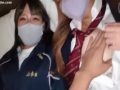 現役の同じ中○学の友達2人と3P！おじさんちんこをおもちゃに遊ぶ